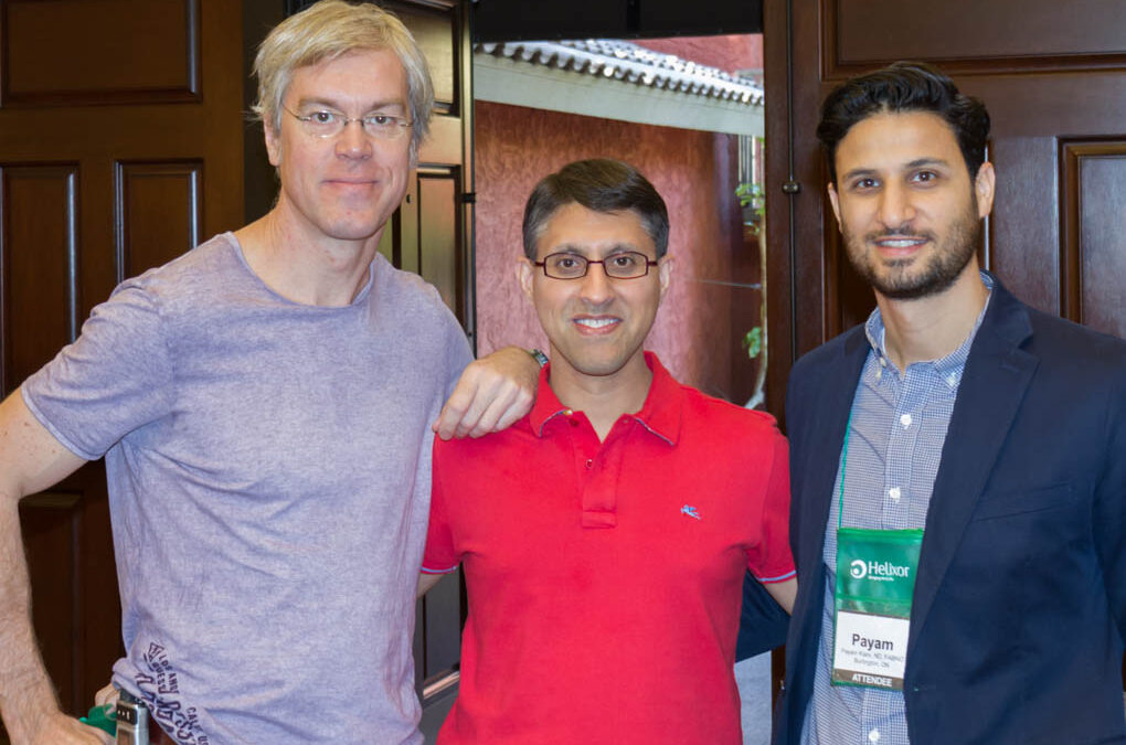Dr. Khan with Dr. Sean Ceaser (left) and Dr. Payam Kiani (right)