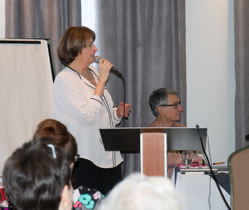 Dr. Chrisitne Angelard presenting about integrative cancer care.