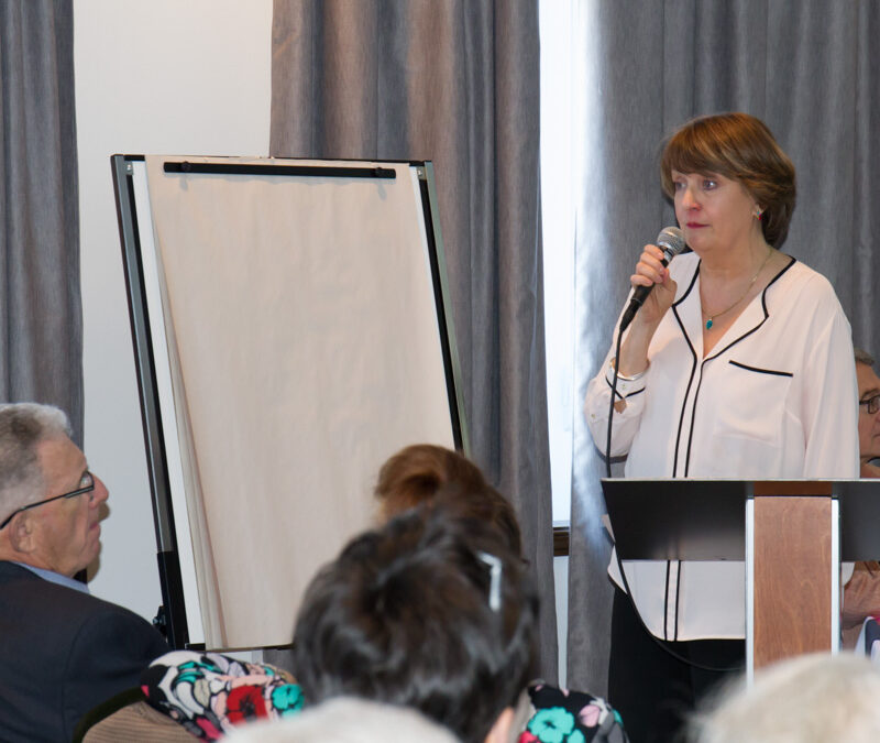 Dr. Chrisitne Angelard presenting about integrative cancer care.