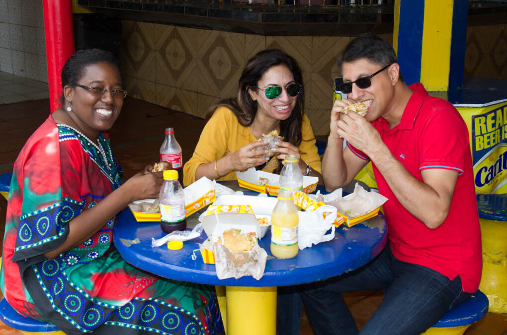 Uchenna Hackett and Dr. Mitchell treat Drs. Khan to “bake and shark”