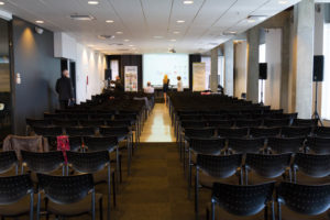 Meeting room seats 200 guests.