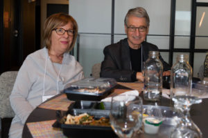 Dr. Marlène Boudreault taking a lunch break with Mr. Gérard Marinovich.