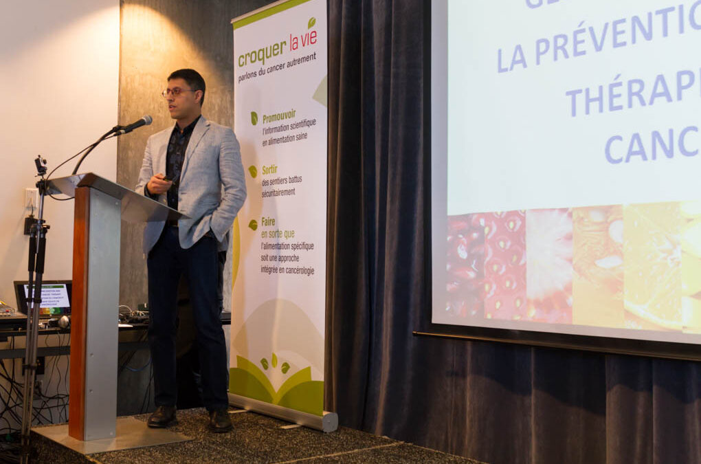 Dr. Khan speaking about cancer prevention and non-toxic therapy.