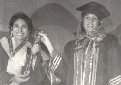 Medicor president Dr. Humaira Khan (left), receiving awards from Prime Minister of Pakistan Benazir Bhutto