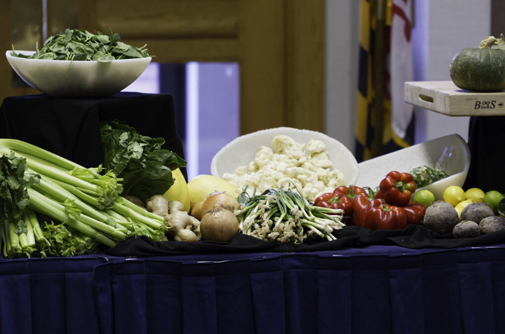 Food table at the cooking demonstration.