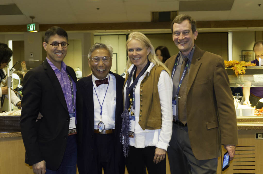 Dr. Khan with Dr. George Yu, Jane McLelland, and Dr. Greg Riggins.