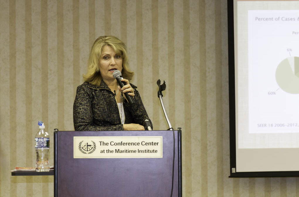 Jenny Hrbacek, RN presenting about the latest testing methods for diagnosing cancer, even for people in “remission”.