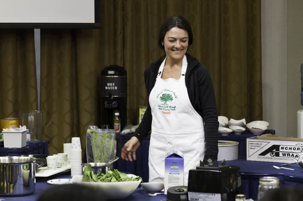 Kendell whipping up some samples for the audience to try.