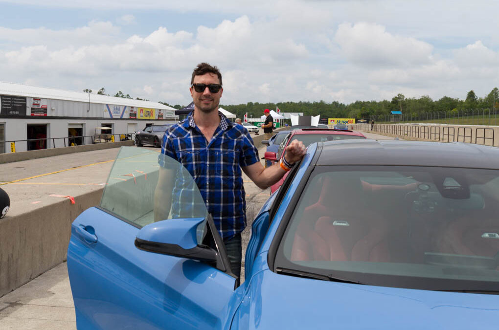 Dr. Andrews ready to ride along in the M4 on the GP track