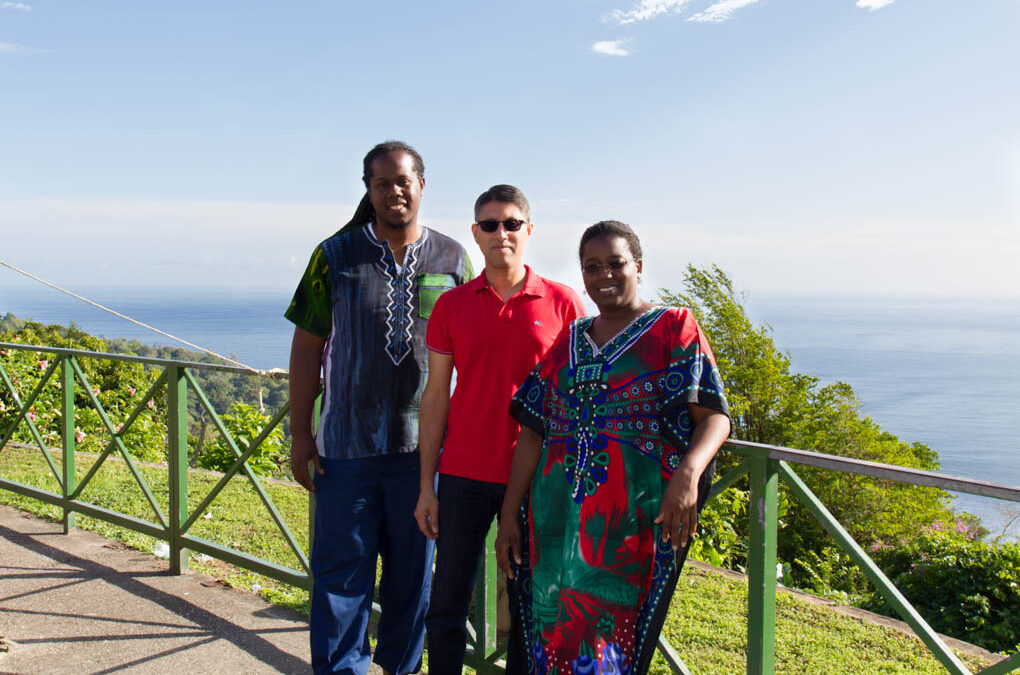 “Dr. Livet” (Uchenna Hackett), Dr. Khan and Dr. Mitchell sight-seeing in the mountains
