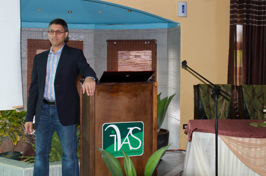 Dr. Khan taking questions from the audience