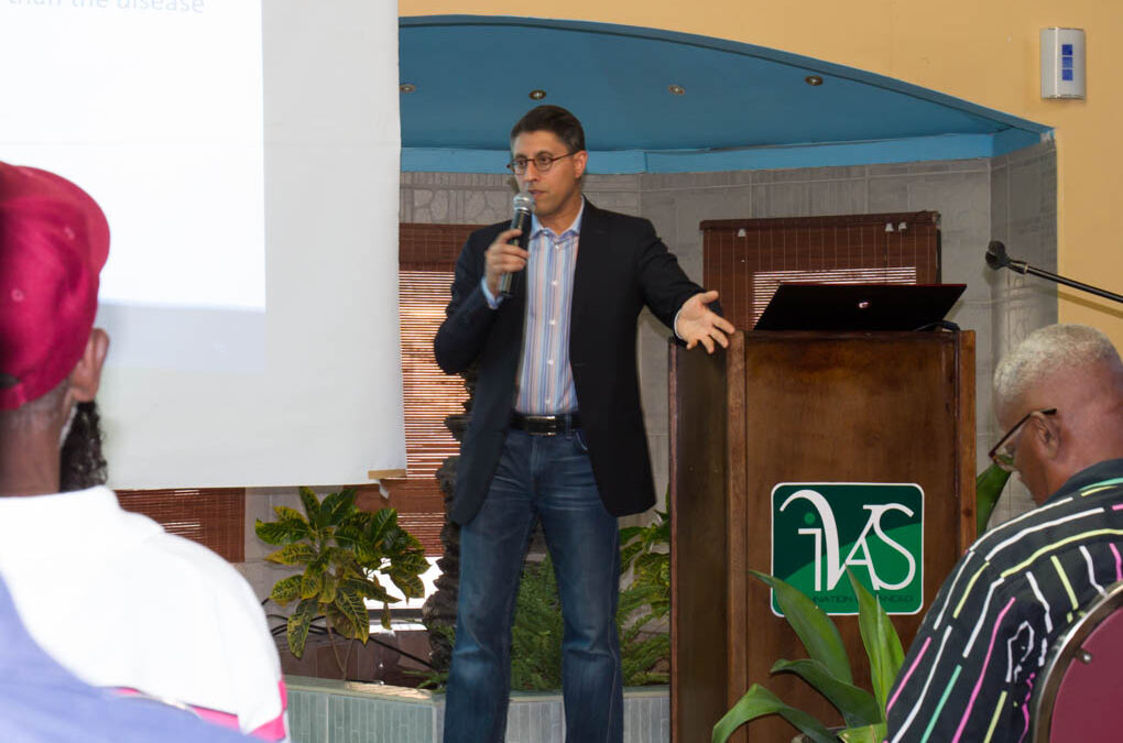 Dr. Khan taking questions from the audience