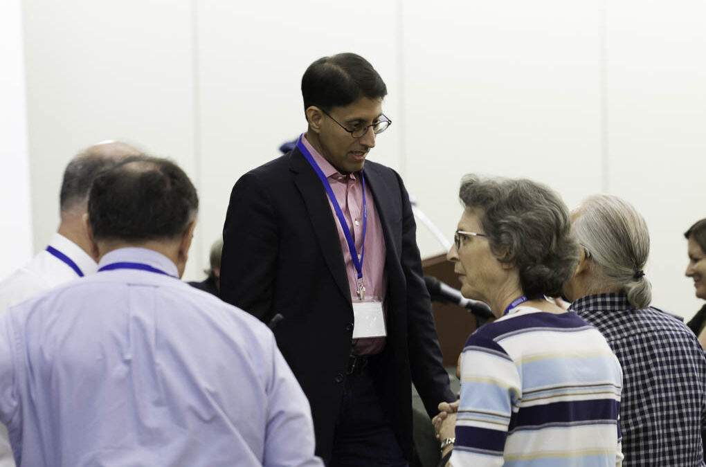 Interacting with the audience.