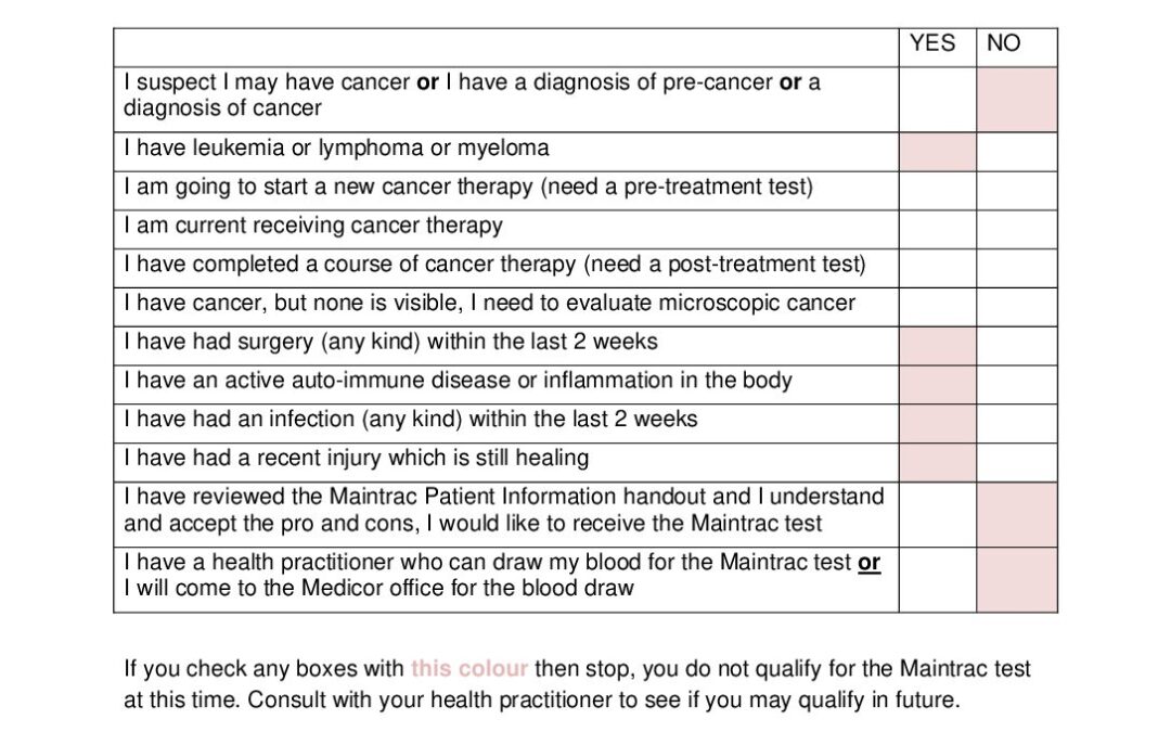 Maintrac CTC Checklist