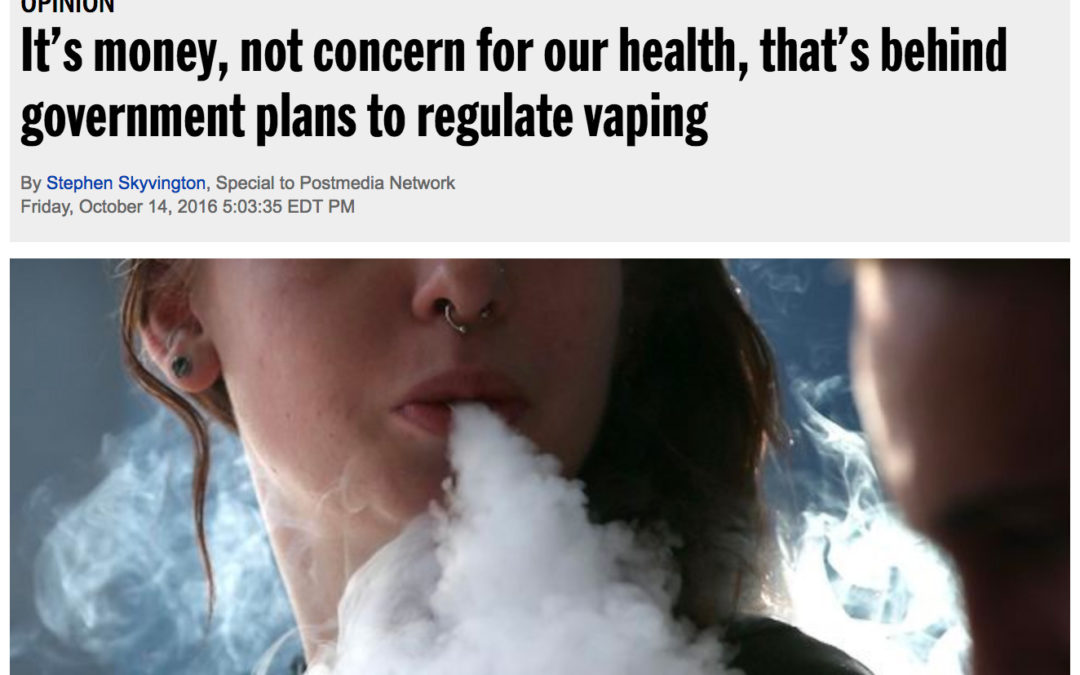 It’s money, not concern for our health, that’s behind government plans to regulate vaping