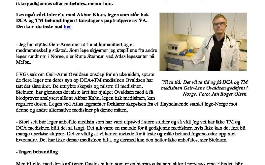 Vesteraalens Avis DCA Gliobalstoma Dec 11 2008