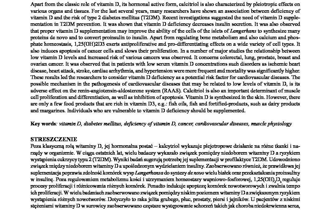 Vit D Role in Disease Prevention