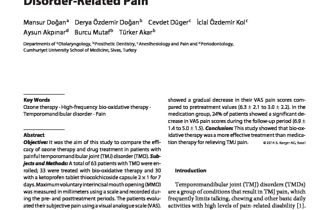 ozone-TMJ-pain