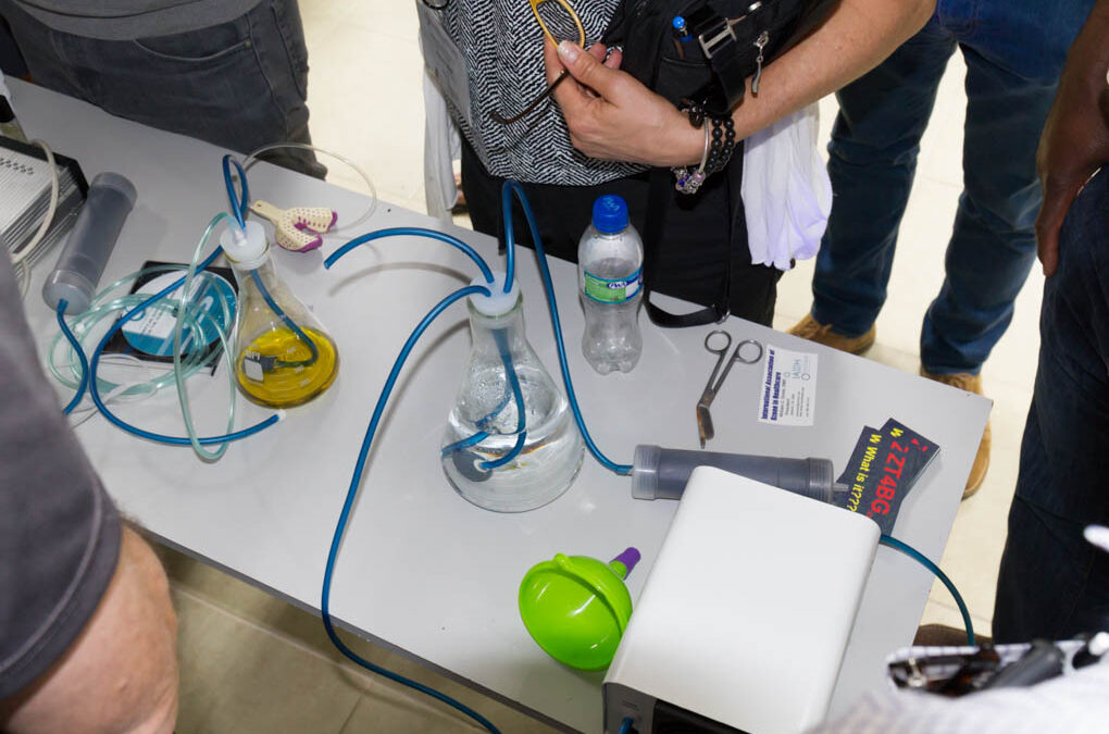 Dr. Domb conducts a practical ozone demonstration