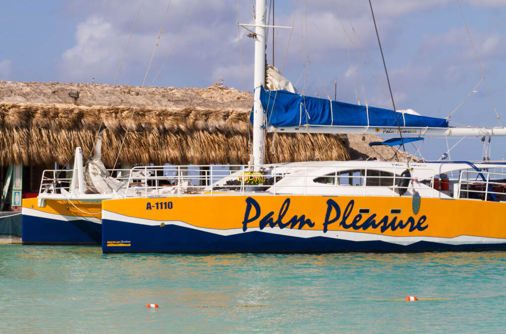 Catamaran docked at the pier